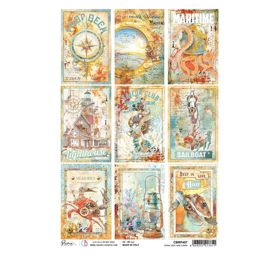 Motif straw silk "Coral Reef - Mini Cards"