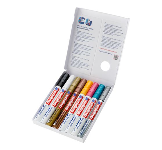 edding 750 gloss varnish-Marker Metallic/Pastel, set of 8