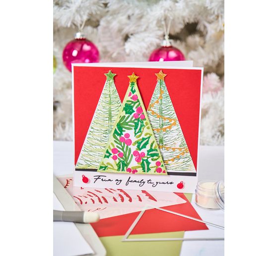 Sada průhledných razítek a šablon Sizzix "Merry and Light by Stacey Park"