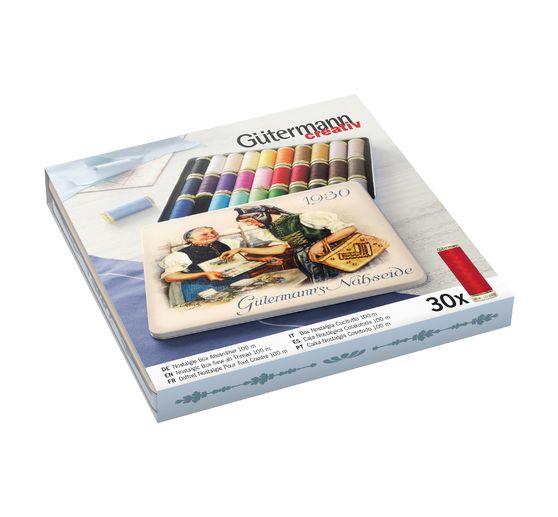 Univerzální šicí stroj Gütermann nostalgia box, 30 cívek