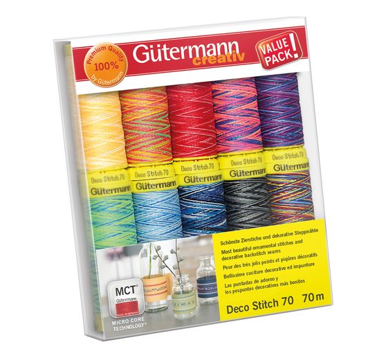 Šicí nit Gütermann Deco-Stitch 70, Col. 3, vícebarevná