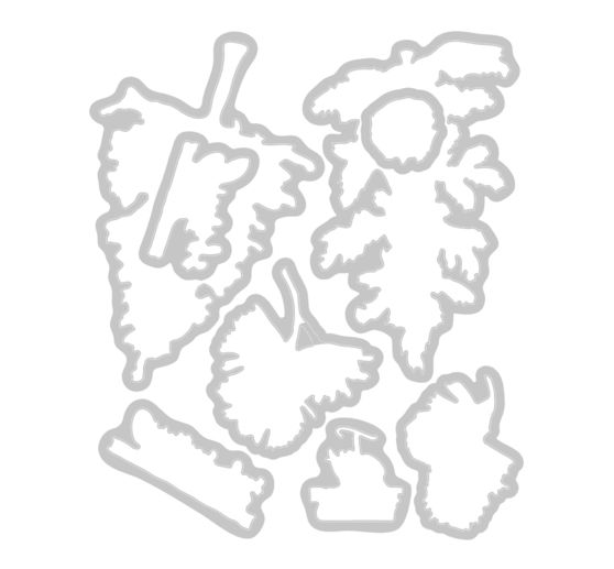 Výseková šablona Sizzix a Clear Stamps "Pine Holidays by 49 and Market"