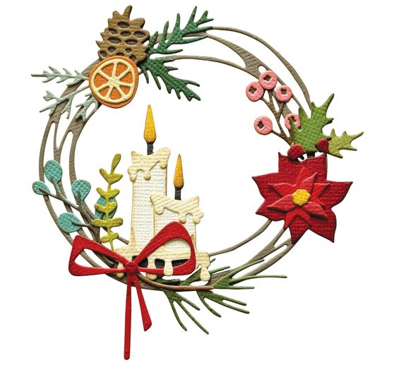 Sizzix Thinlits V&yacute;sekov&aacute; &scaron;ablona "Vault Festive Wreath by Tim Holtz"