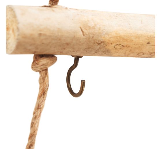 Hanging driftwood ladder, with hooks