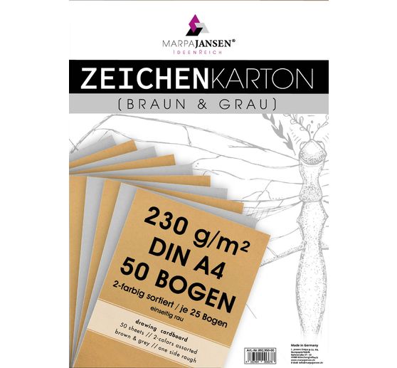 Kreslící kartonový sortiment "Vintage & Grey Line"