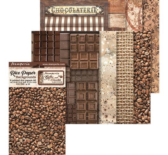 Motif straw silk silk backgrounds "Coffee and Chocolate"