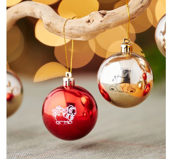 Christmas balls made of plastic, 18 pieces