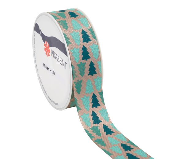 Taffeta ribbon "Christmas trees"