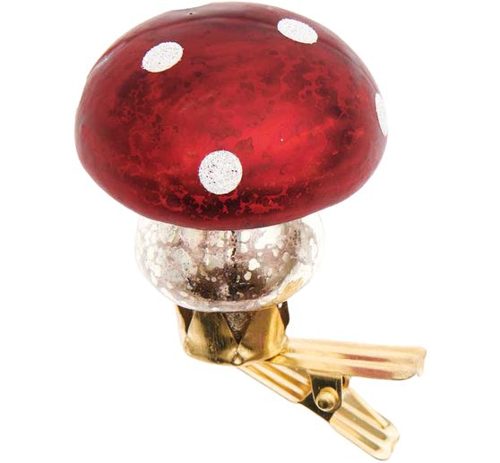 Glass toadstool "Antique", with clip