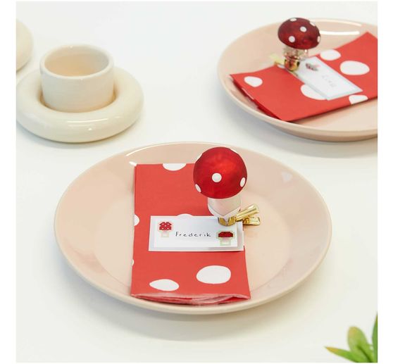 Skleněná muchomůrka, s klipem