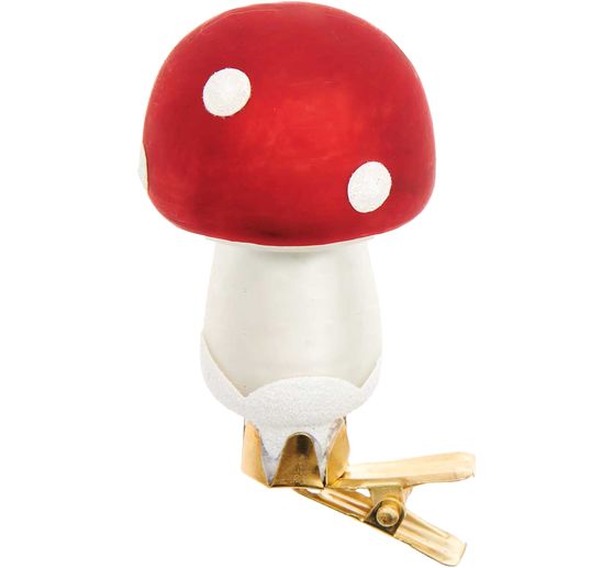 Skleněná muchomůrka, s klipem