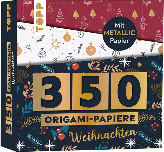 350 origami papírů "Vánoce"