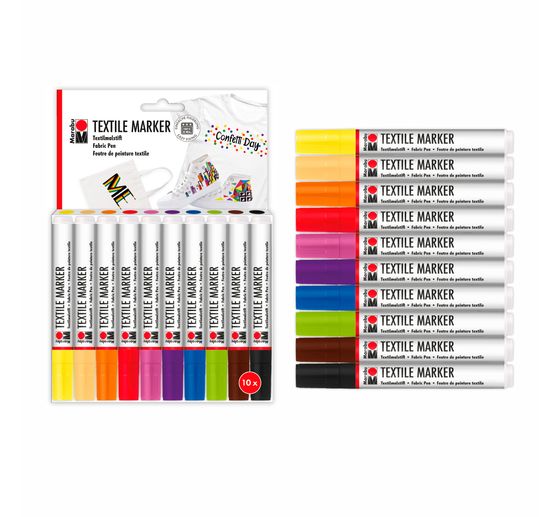 Textilní fix Marabu, sada 10 kusů