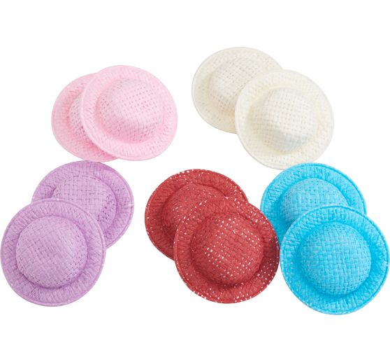 VBS Slaměný klobouk "Assorted", Ø 5 cm, 10 kusů