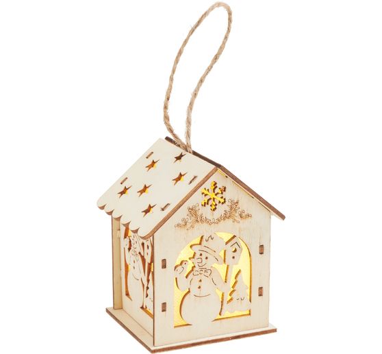 VBS Wooden building kit "Snowman with birdhouse", incl. LEDs