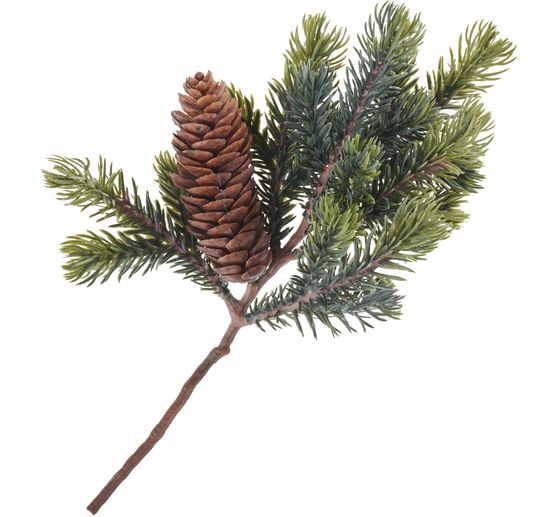 Fir branch with one cone, L 24 cm