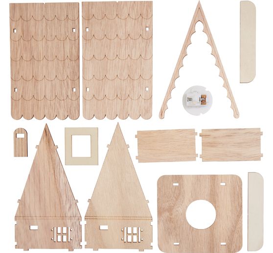 VBS Wooden building kit "Roof house", incl. LED