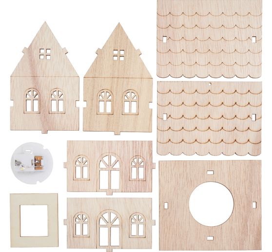 Dřevěná stavebnice VBS "Dům", včetně LED diody