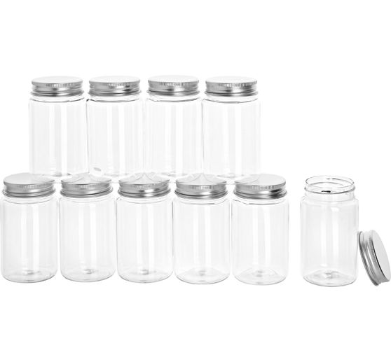 VBS Plastic jar with screw cap, Ø 5 cm, 10 pcs.