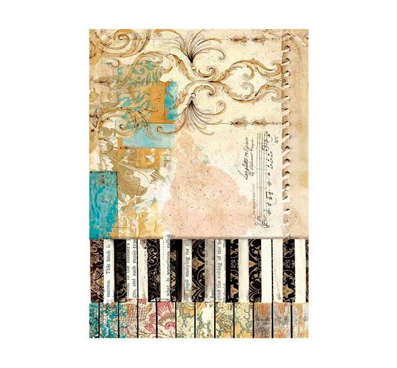 Slámová hedvábí s motivem "Hudba"