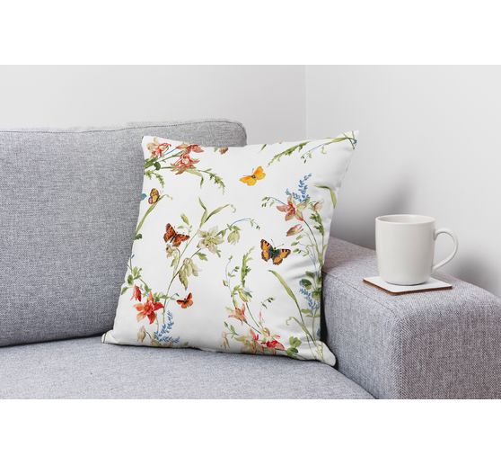 Cotton fabric "Flower meadow with butterflies"