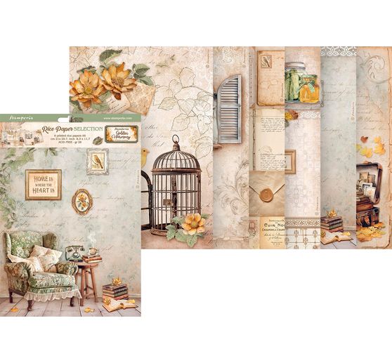 Sortiment slámových hedvábí s motivem "Golden Harmony