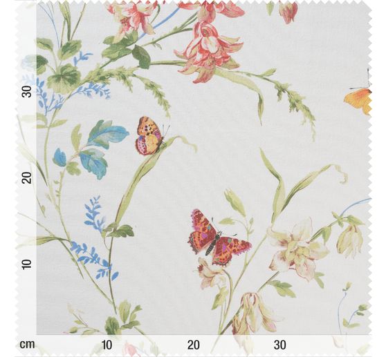 Cotton fabric "Flower meadow with butterflies"