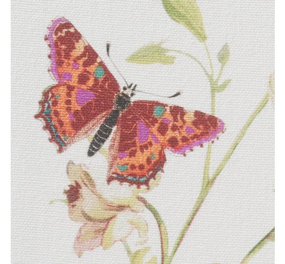 Cotton fabric "Flower meadow with butterflies"