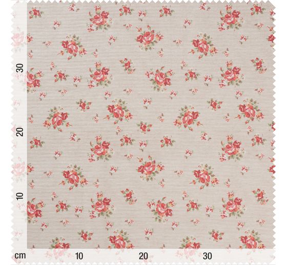 Cotton fabric "Roses", acrylic coated