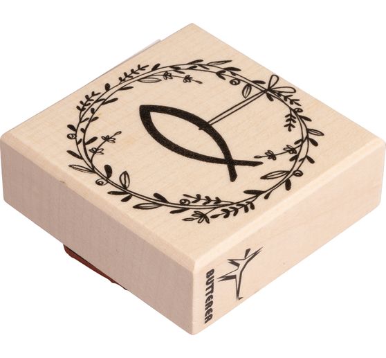 BUTTERER Stamp "Festive wreath with fish"