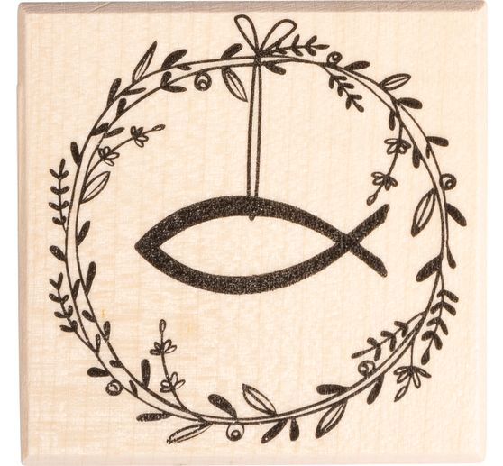 BUTTERER Stamp "Festive wreath with fish"