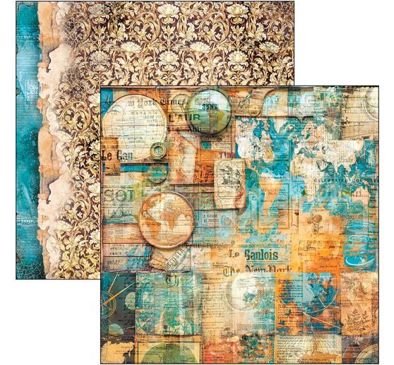 Scrapbook paper "Esprit de Voyage"