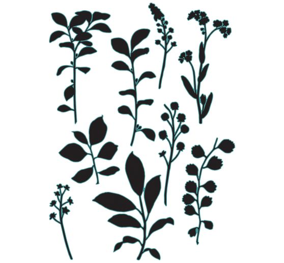 Výseková šablona Sizzix Framelits 49 and Market "Fine Stems 02"