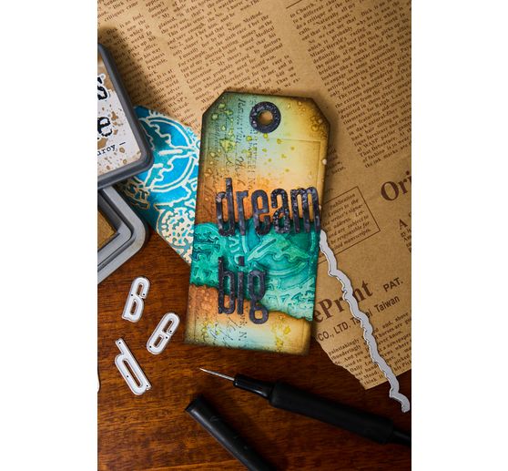 Sizzix Multi-Level Embossing template "Vault Airmail by Tim Holtz"