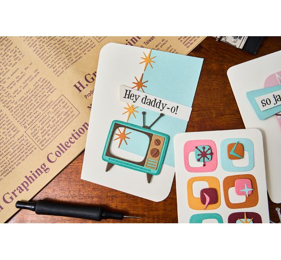 Sizzix Thinlits Punching template "Vault Atomic Retro by Tim Holtz"