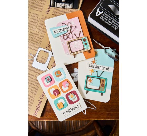 Sizzix Thinlits Punching template "Vault Atomic Retro by Tim Holtz"