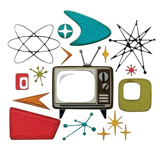 Sizzix Thinlits Punching template "Vault Atomic Retro by Tim Holtz"