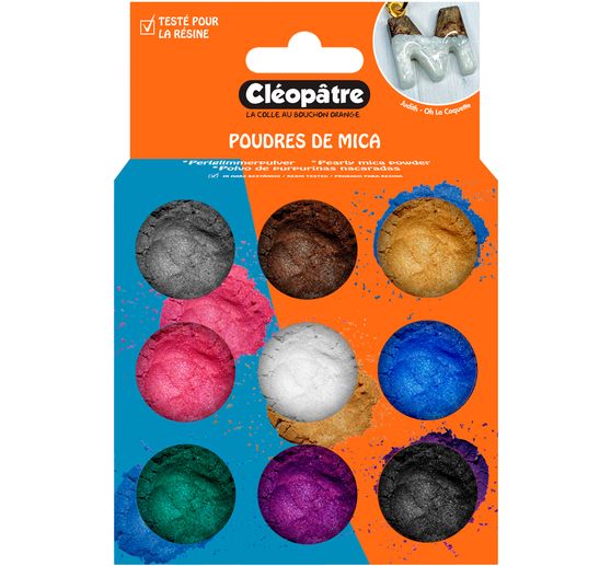 Mica powder colour set, 9 jars