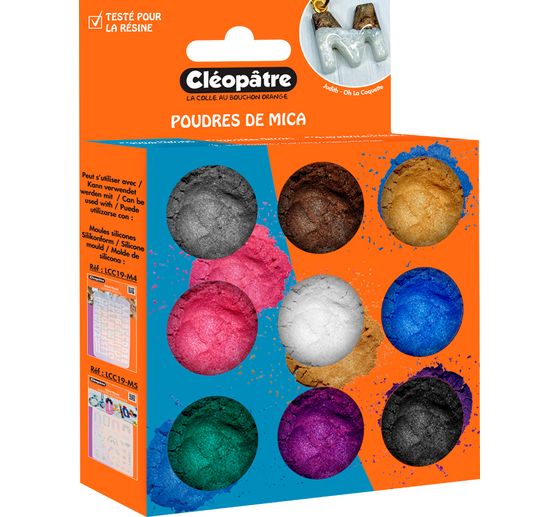 Mica powder colour set, 9 jars