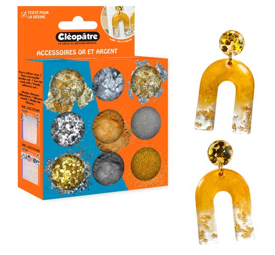 Gold silver particle mix, 9 jars