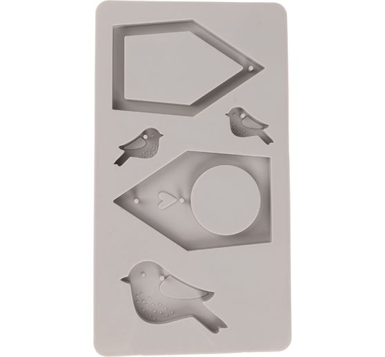 Silicone casting mould "Birdhouses & Birds"