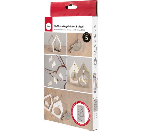 Silicone casting mould "Birdhouses & Birds"