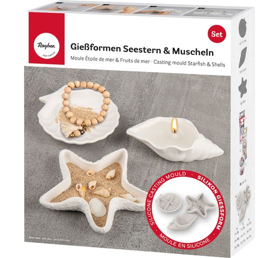 Silicone casting mould "Starfish & Sea shells"
