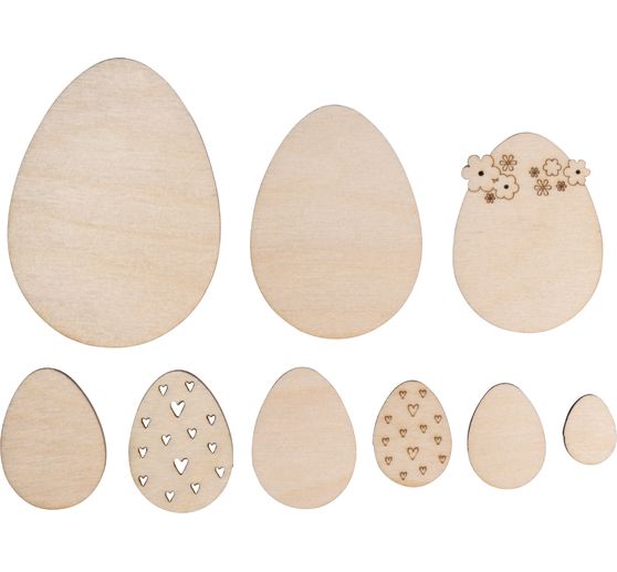 Wooden scatter decorations "Easter eggs mix"
