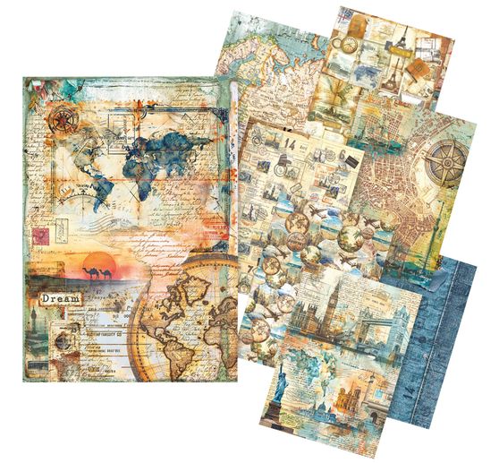 Slámová hedvábí s motivem "Wanderlust"