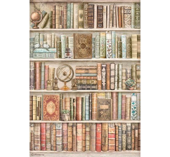 Motif straw silk "Bookshelf"