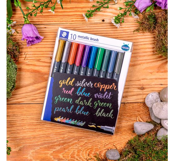 Staedtler Metallic brush marker, set of 10