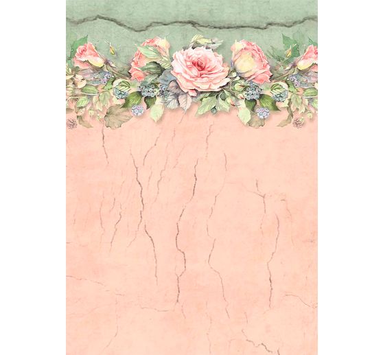 Motif straw silk backgrounds "House of Roses"