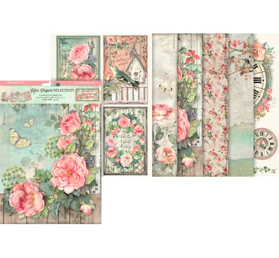 Motif straw silk assortment "House of Roses", set of 6