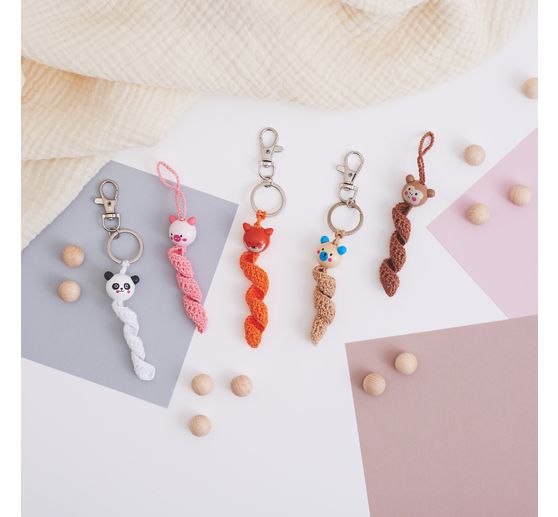 Wooden balls with face "Cute Animals", 10 pcs.